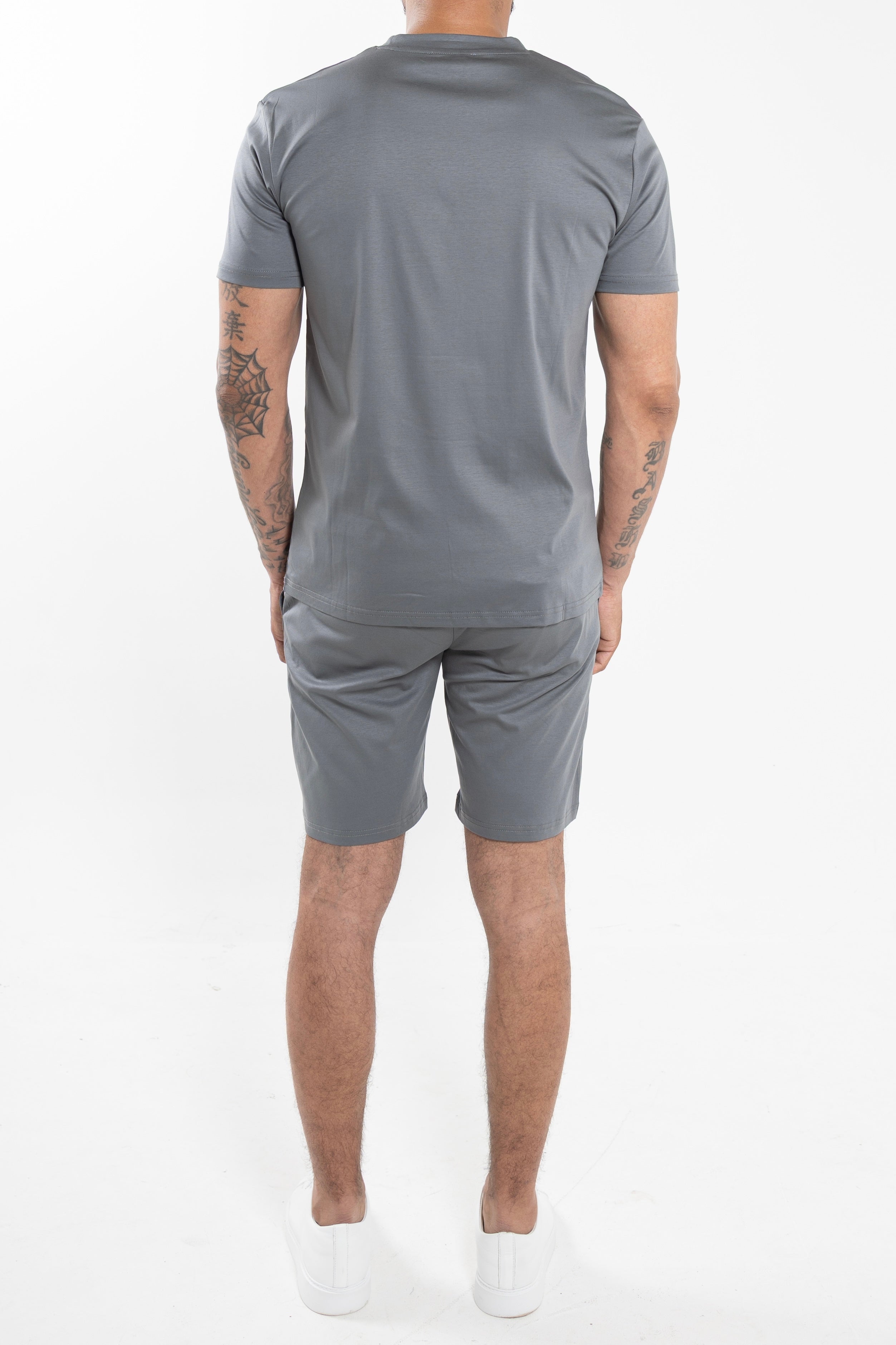 Mercerized Short Set Grey