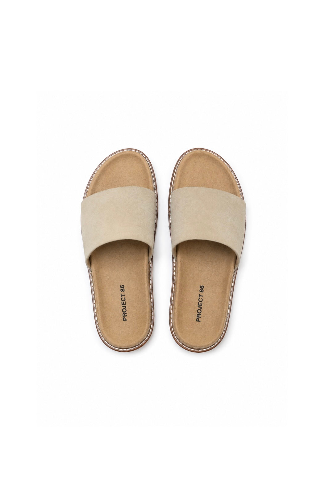 Suède Slippers Leather Beige