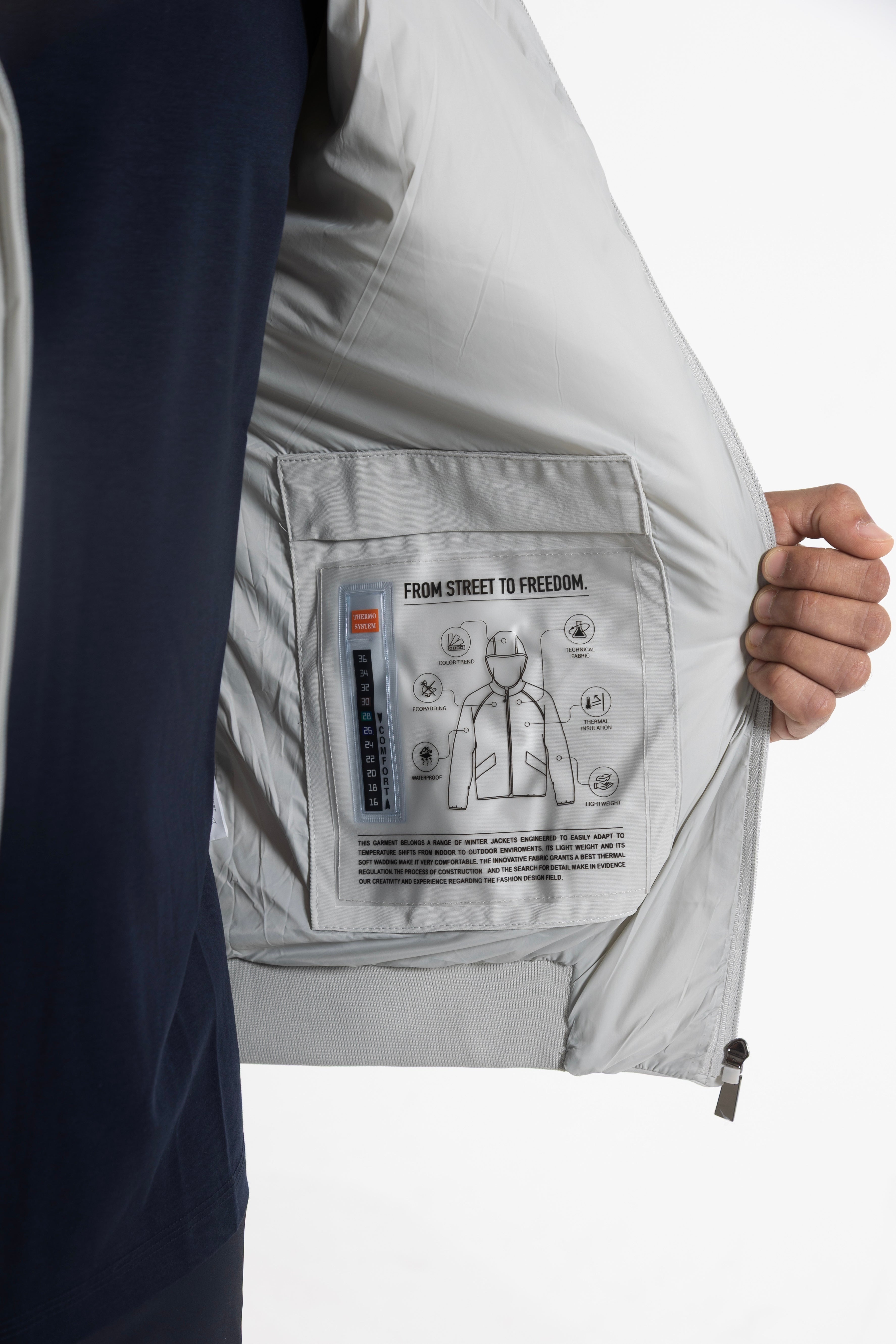 Bally Winter Jacket Ice Grey - Inside