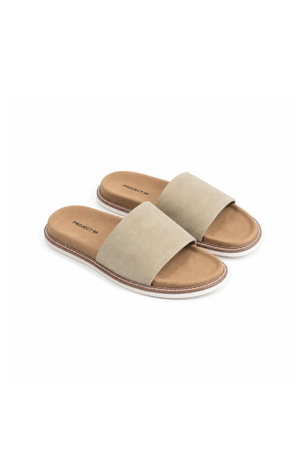Suède Slippers Leather Beige