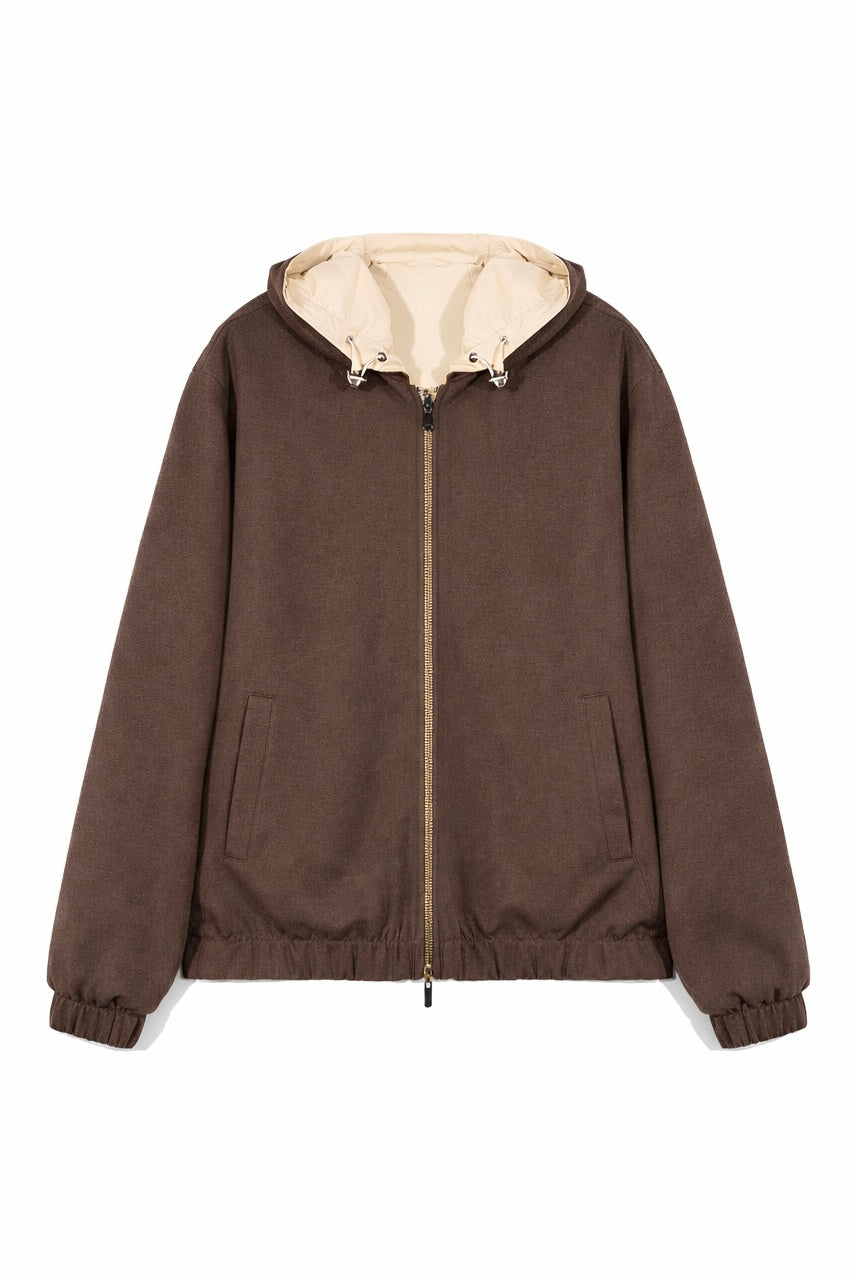 Reversible Merino & Nylon Jacket – Brown / Beige