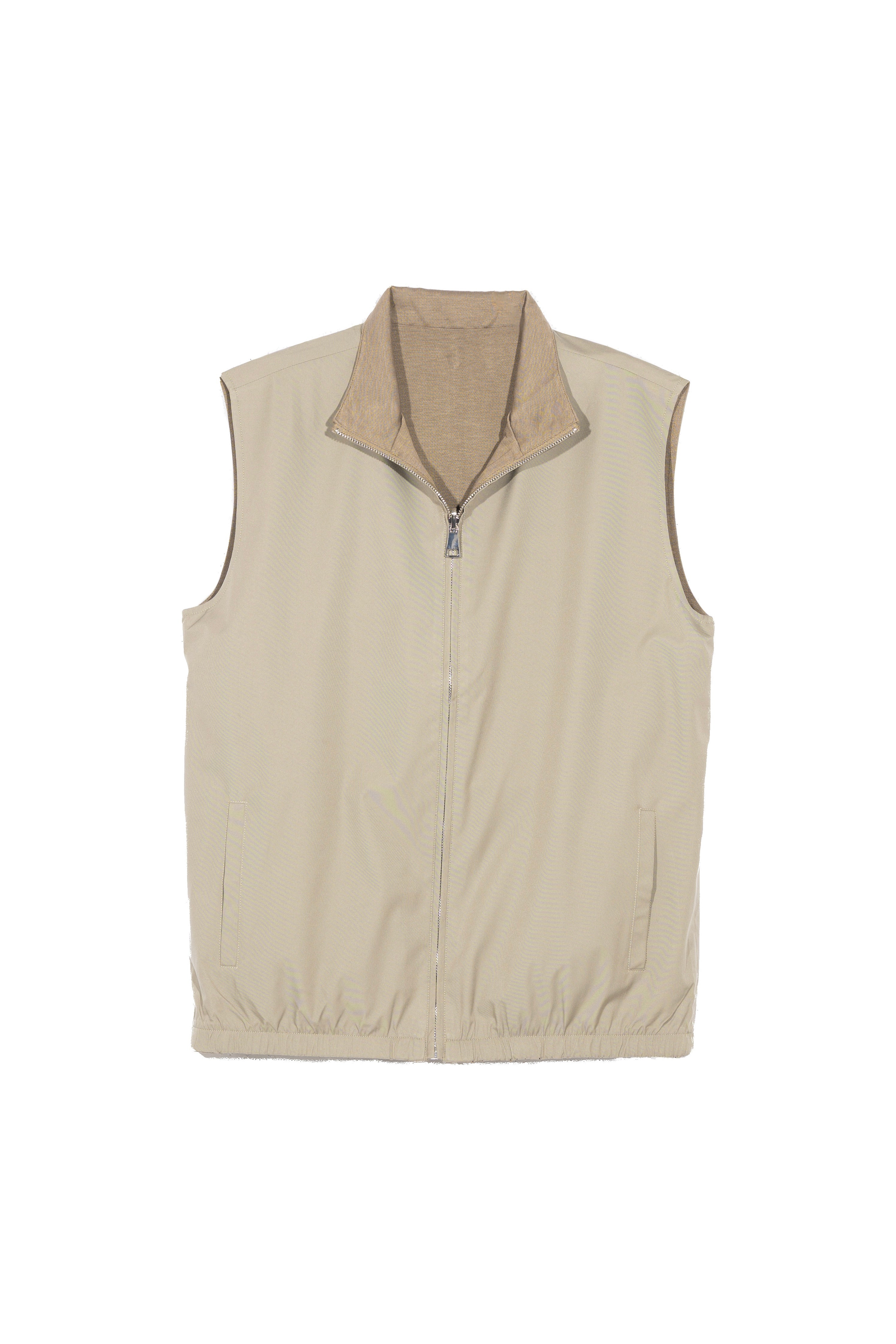 Reversible Tech Wool Gilet Dusty Olive