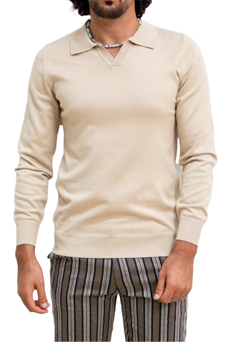 Polo Trui zonder knopen - Beige