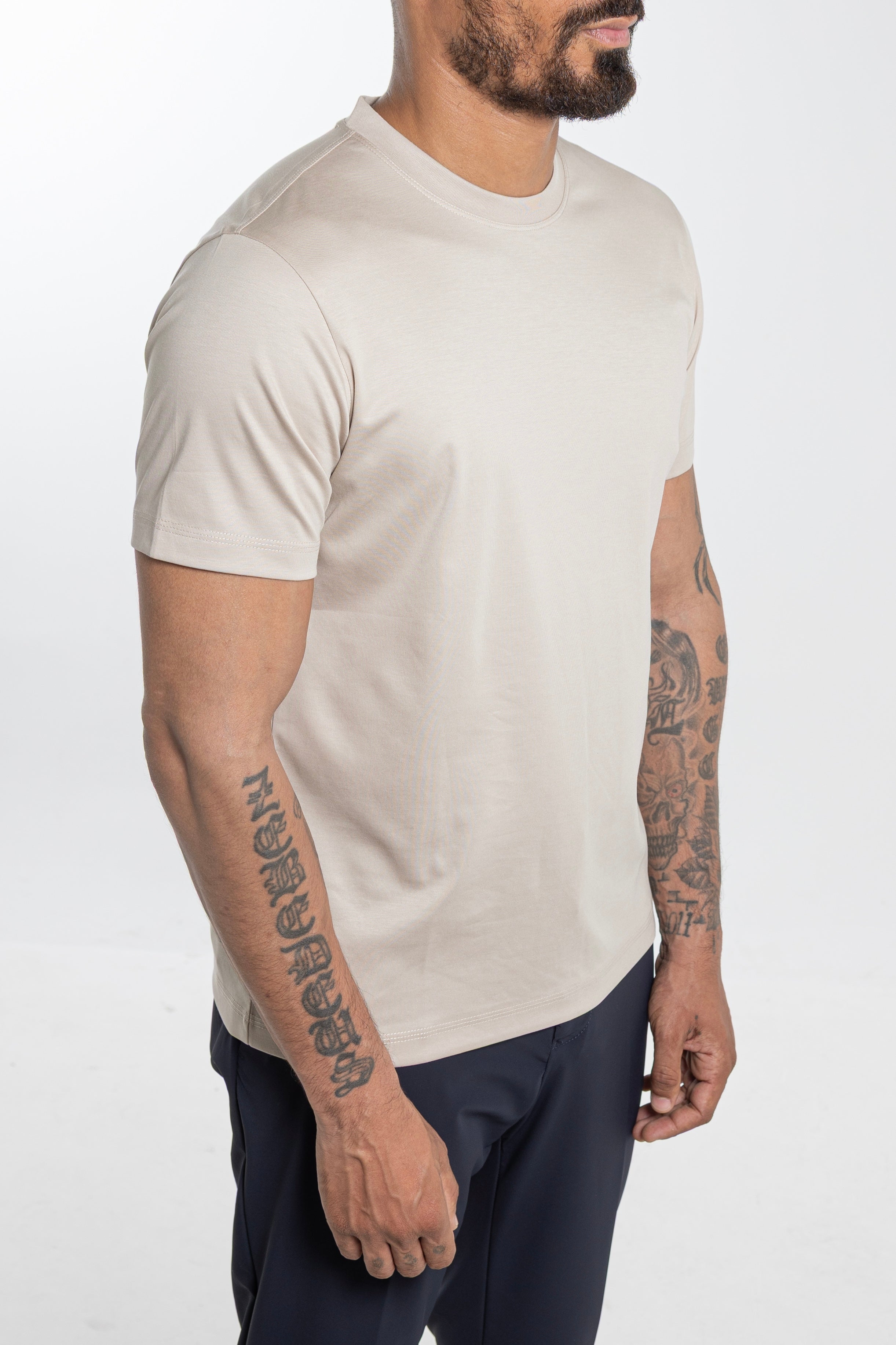 Mercerized T-Shirt Beige