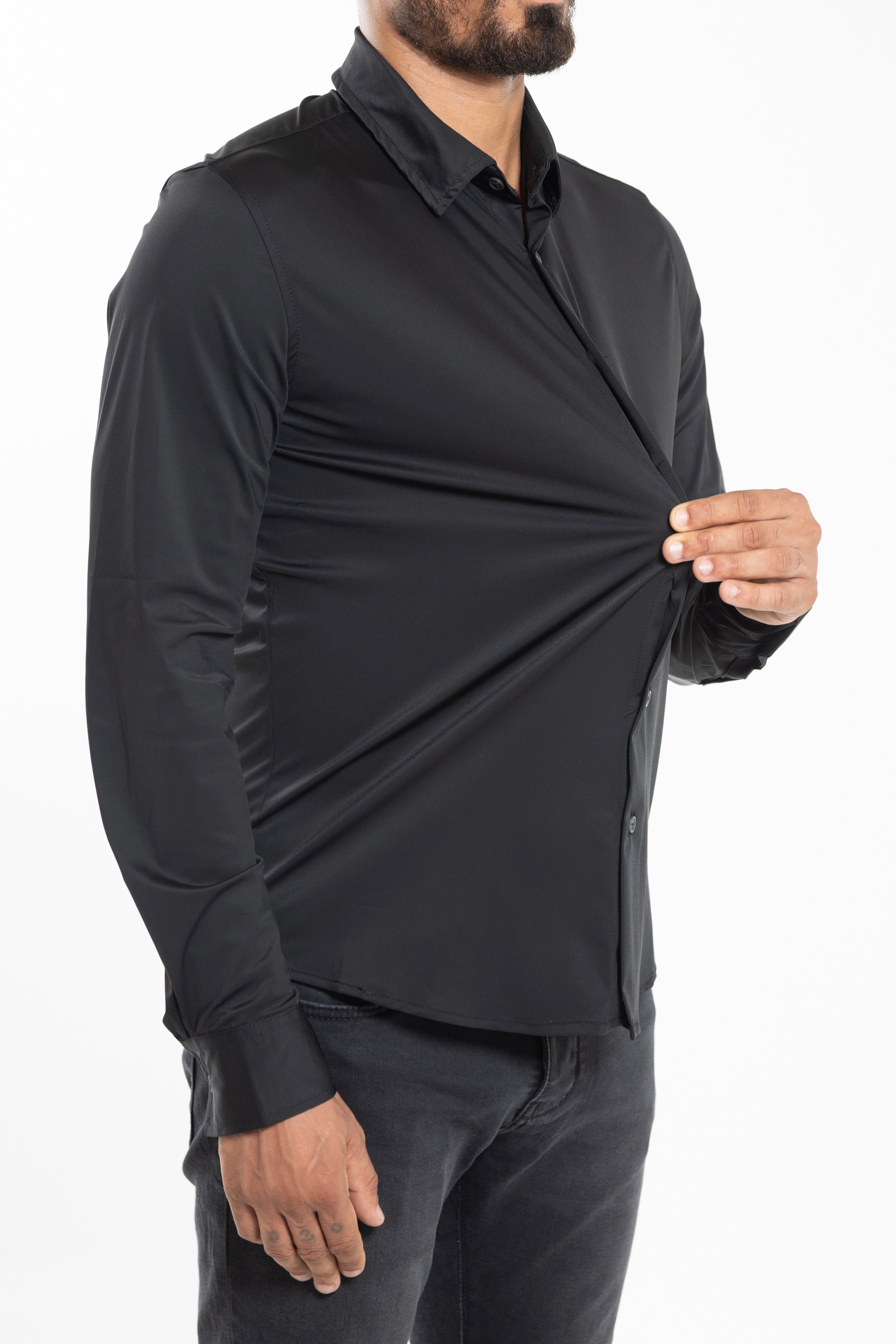 Stretch Overhemd Black