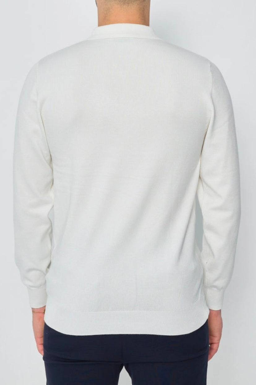 Polo Sweater Zip White