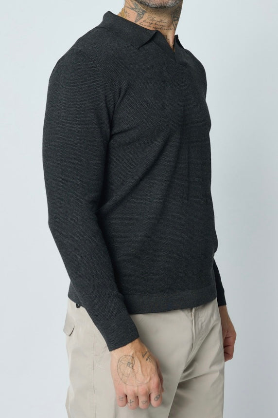 Cald Polo Sweater Black