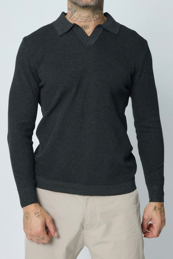 Cald Polo Sweater Black