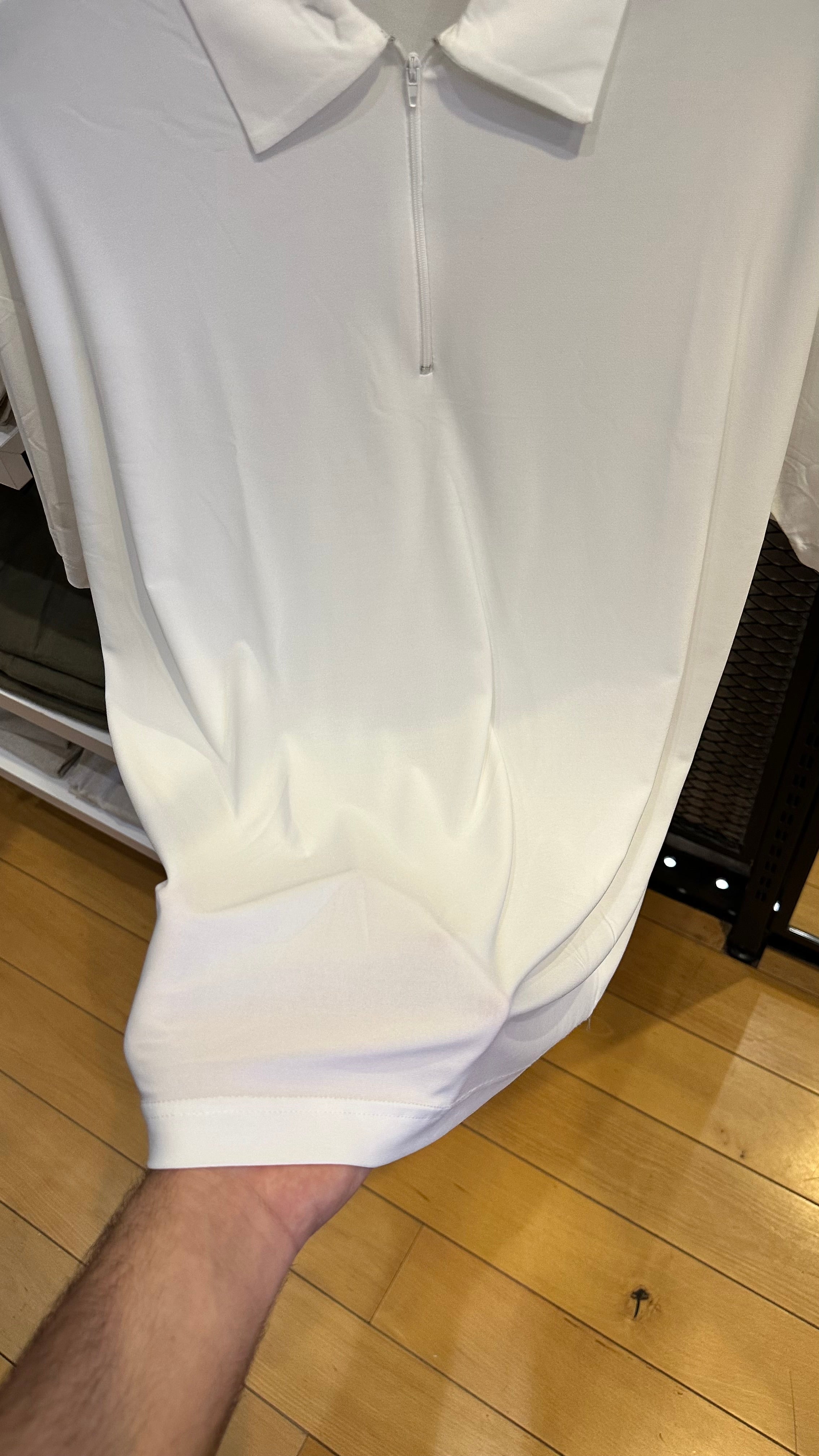 Half Zip Polo Jersey White