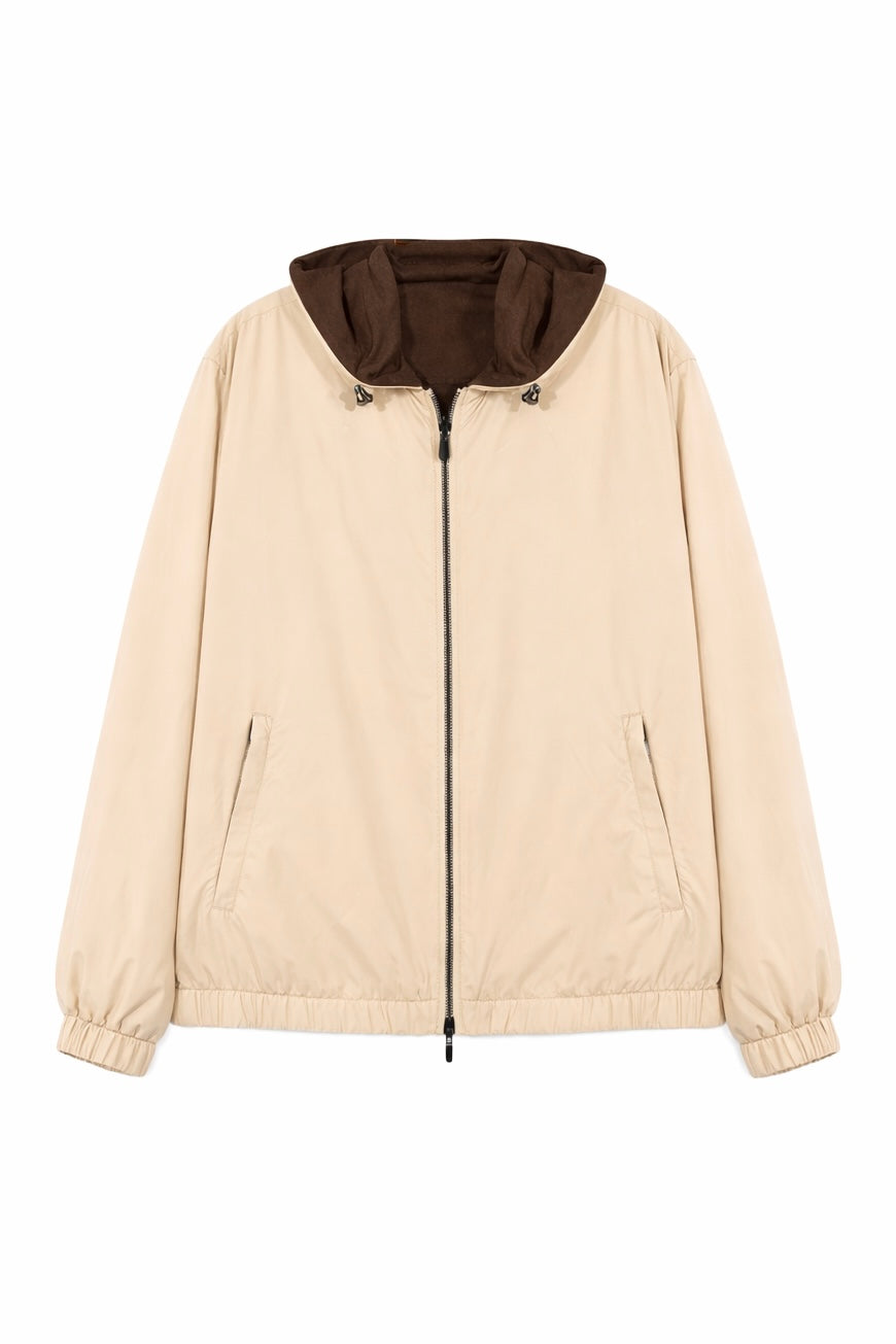 Reversible Merino & Nylon Jacket – Brown / Beige