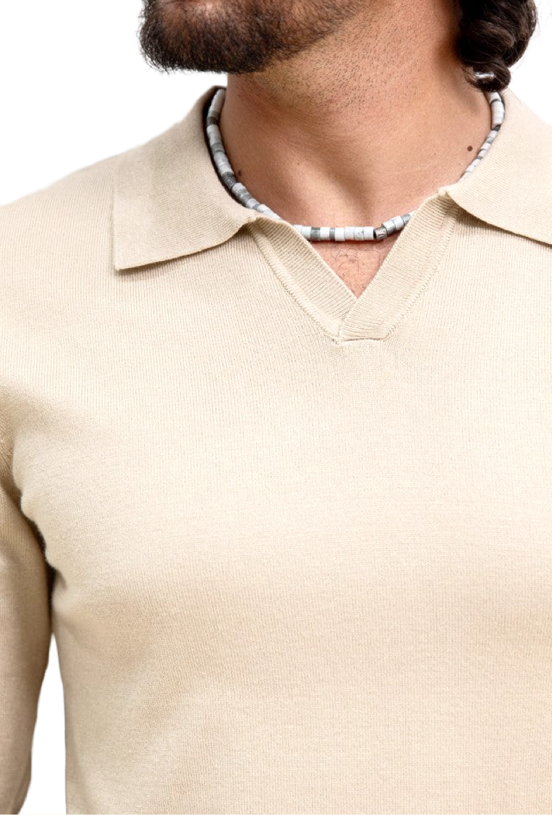 Polo Trui zonder knopen - Beige