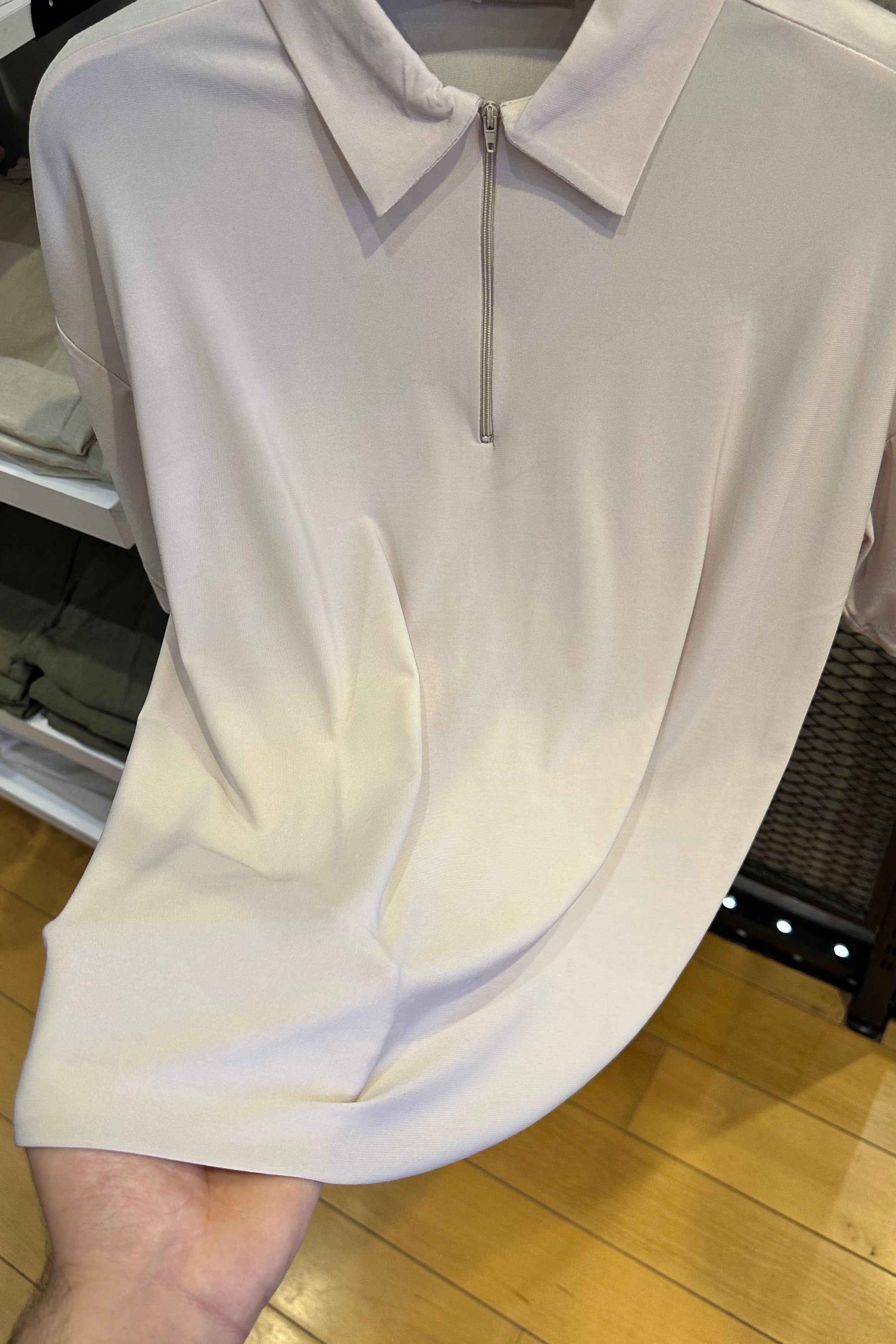 Half Zip Polo Jersey - Beige