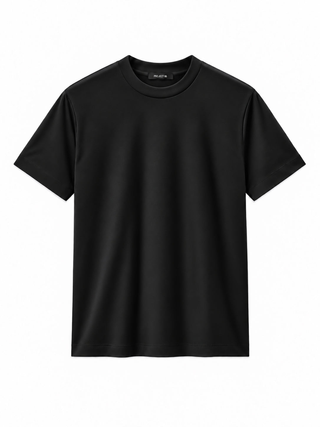 T-Shirt Double Glans Mercerized Zwart