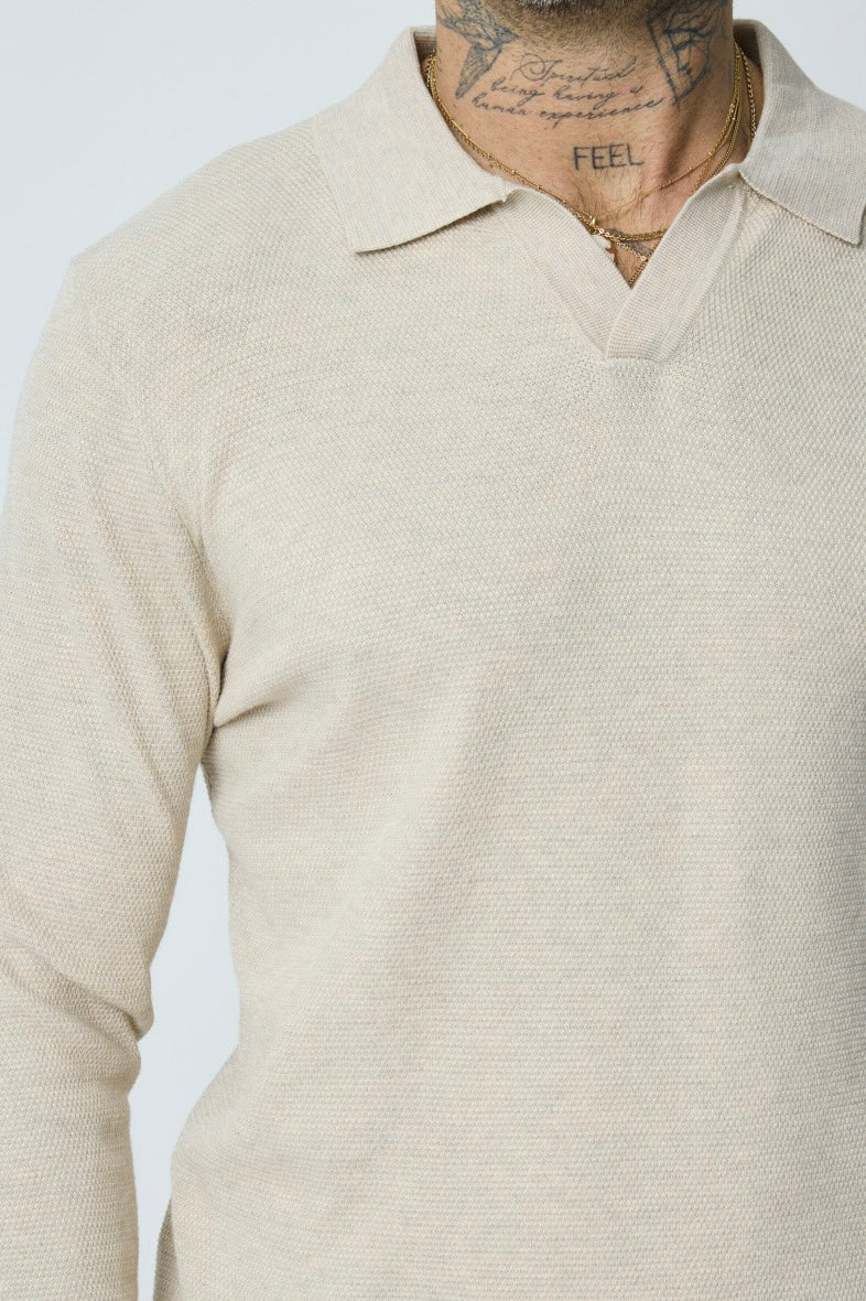 Card Polo Sweater Beige