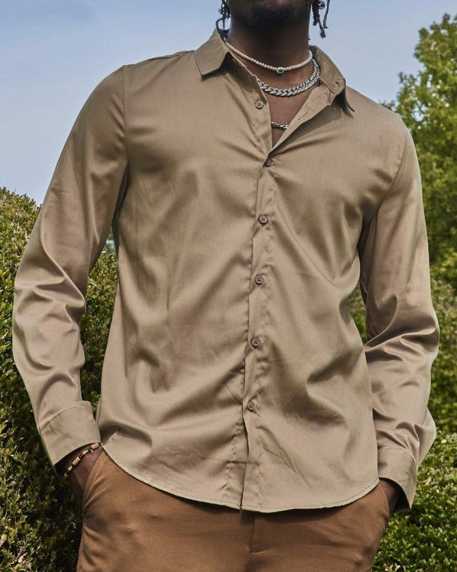 Shirt Glans Beige