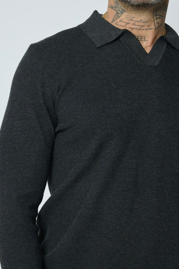 Cald Polo Sweater Black