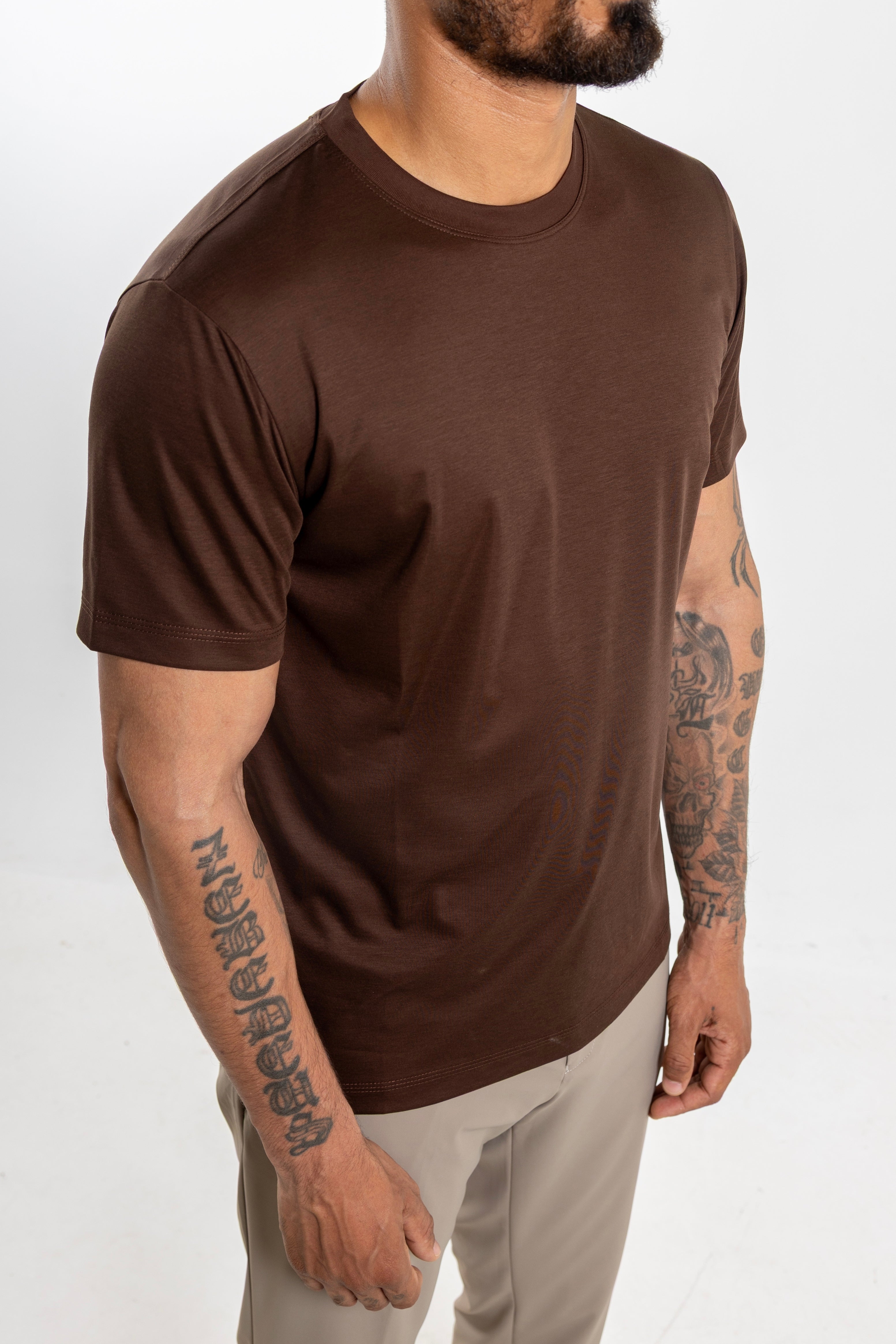 Mercerized T-Shirt Brown