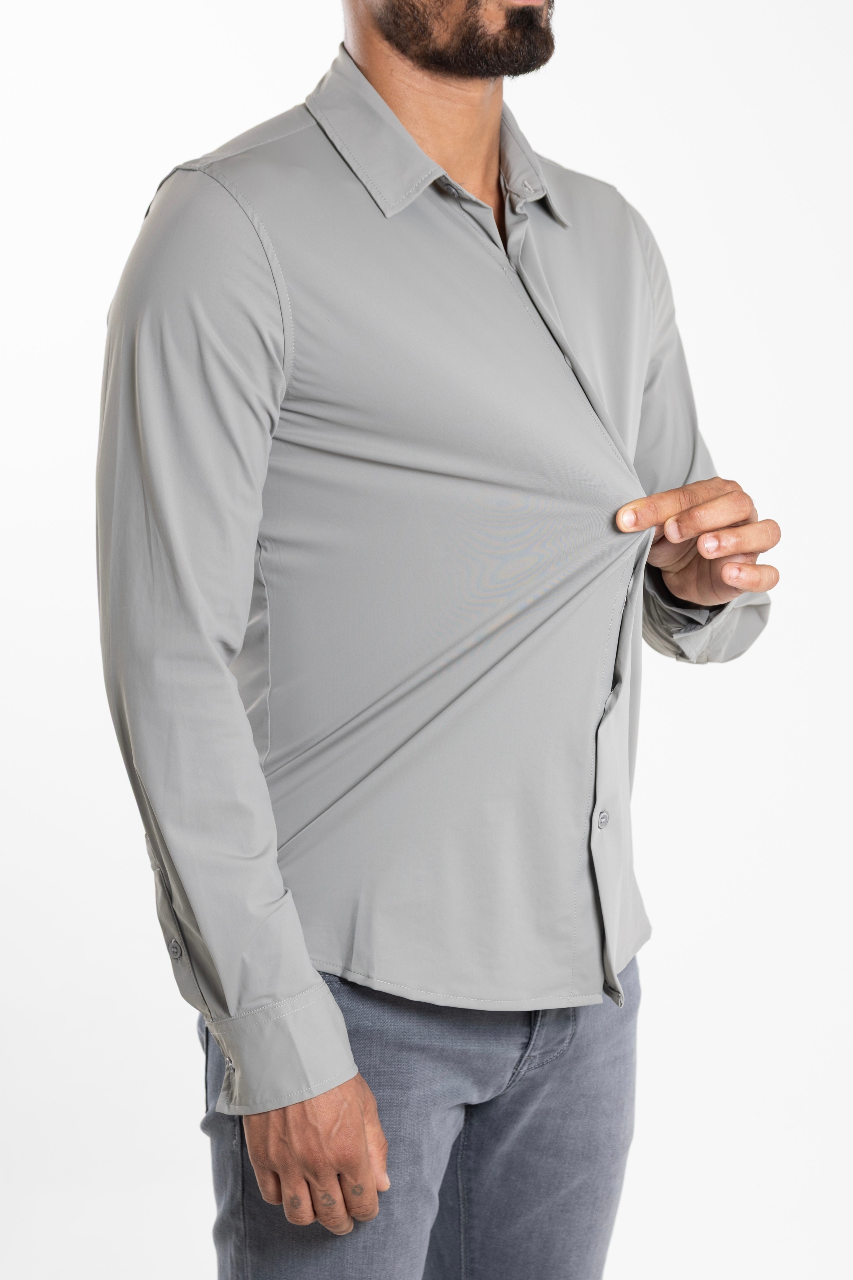 Stretch Overhemd Grey