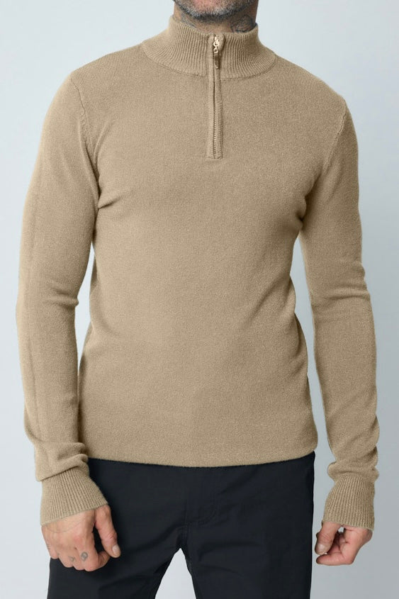 Half-Zip Sweater Fine Beige