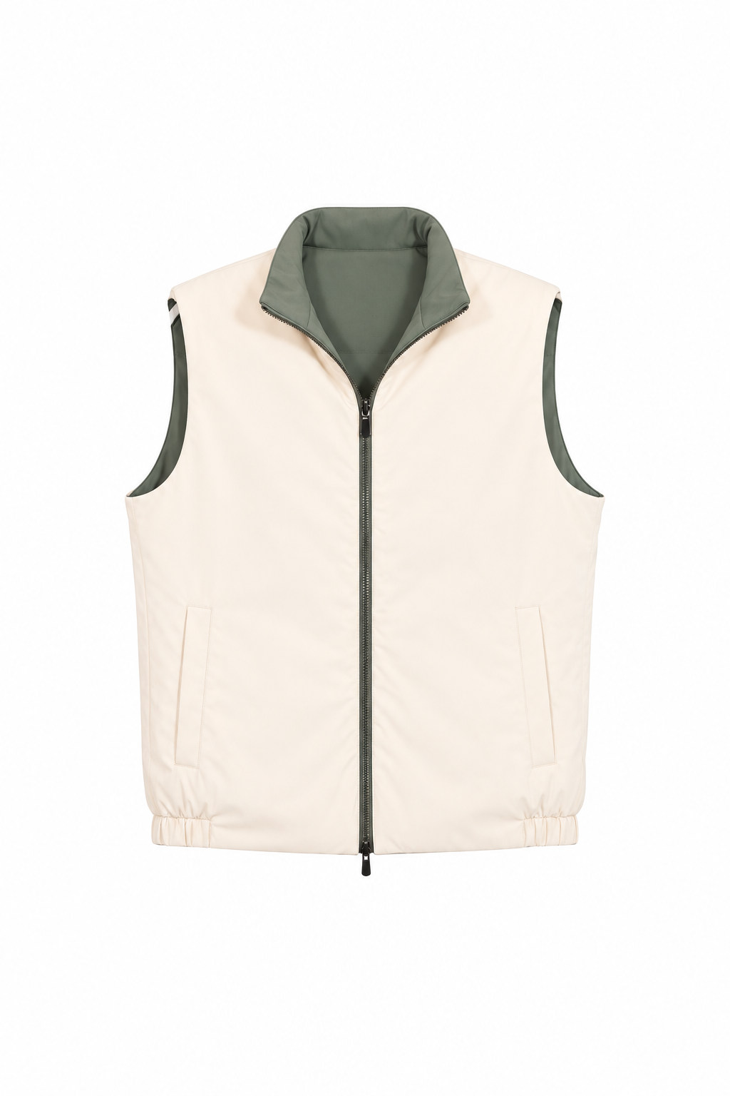 Puffer Bodywarmer Chely Green/Beige - Front 2