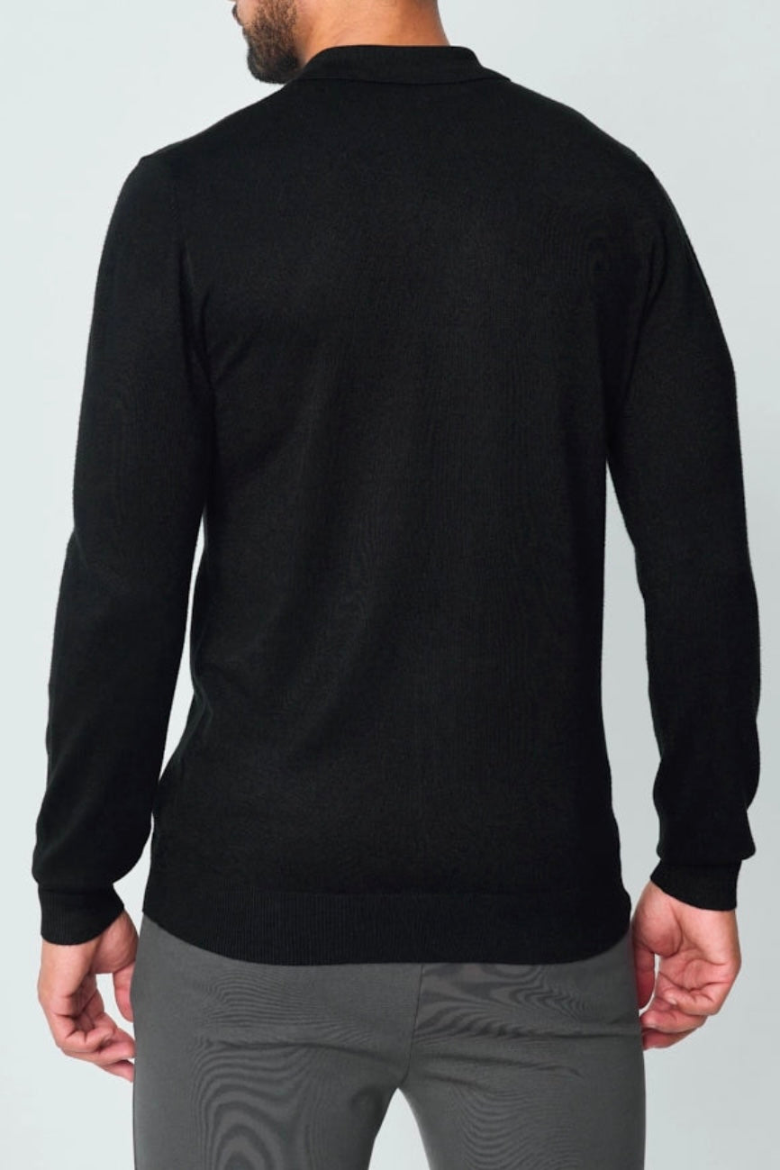 Polo Sweater Zip Black