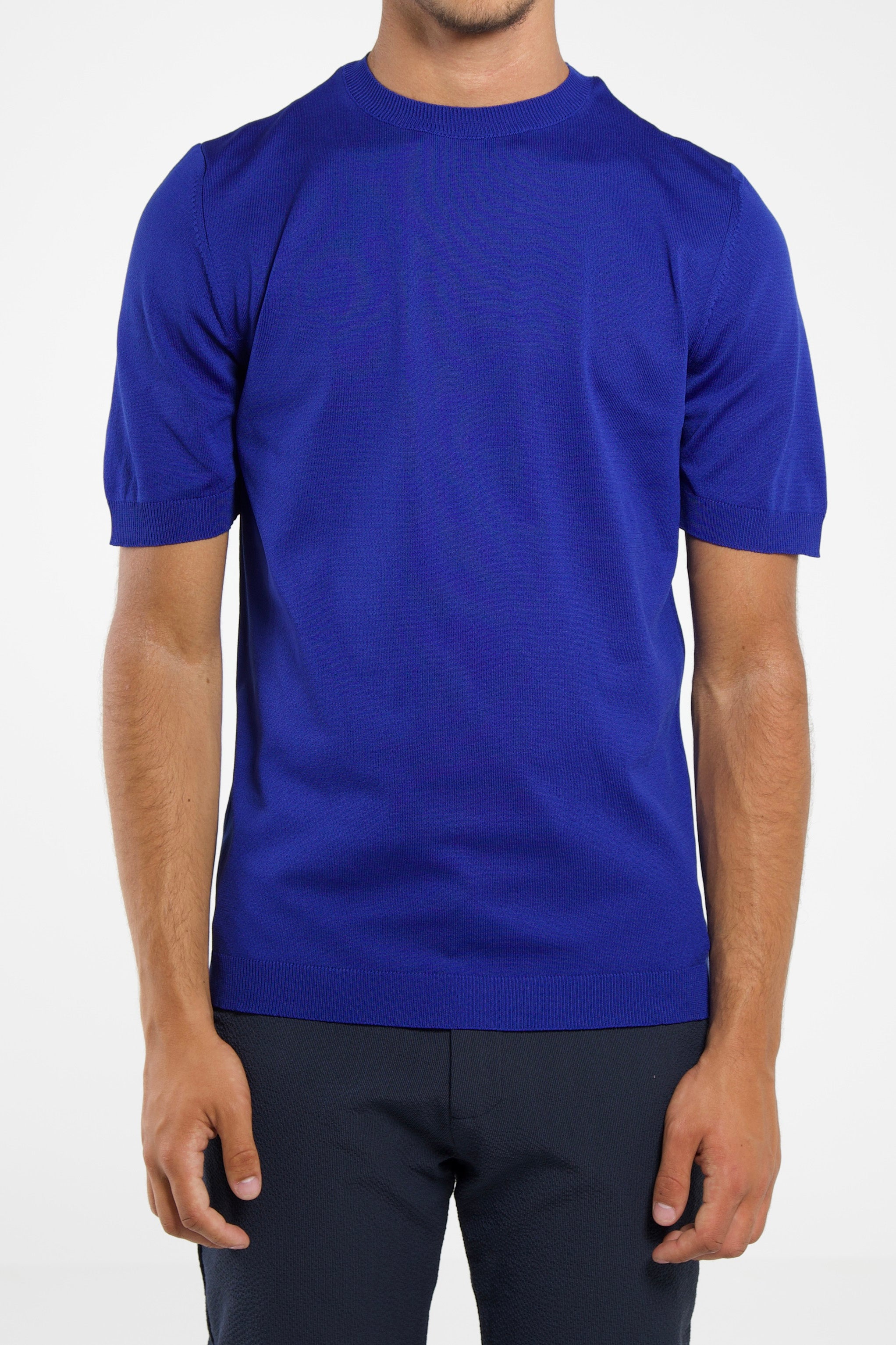 T-Shirt Knitwear Kobalt Blauw