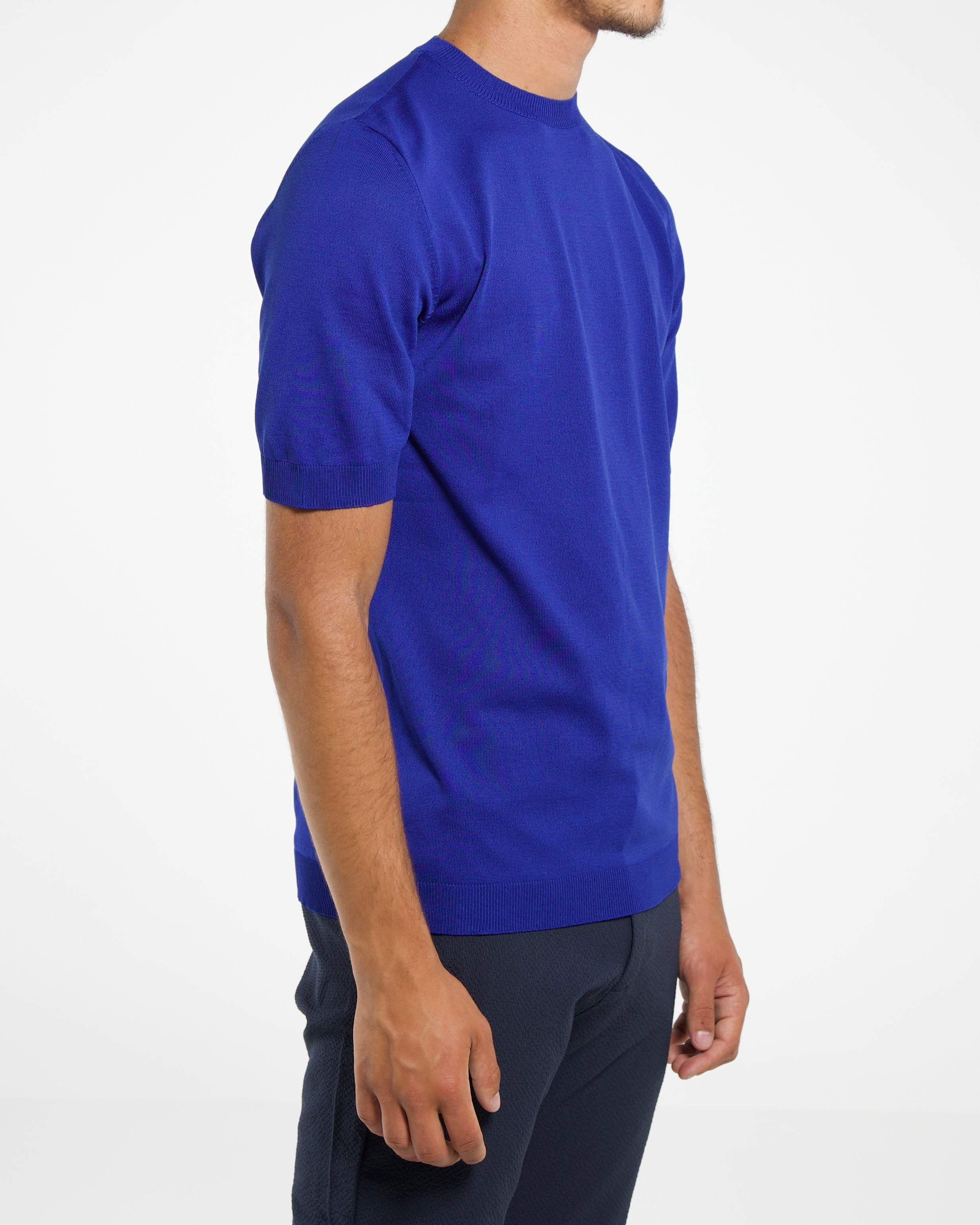 T-Shirt Knitwear Kobalt Blauw